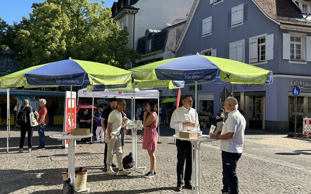Heimatbesuch und Wahlkampfauftakt auf dem Wochenmarkt